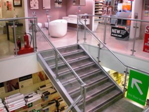 Mezzanine Flooring Staircase Handrail with mesh